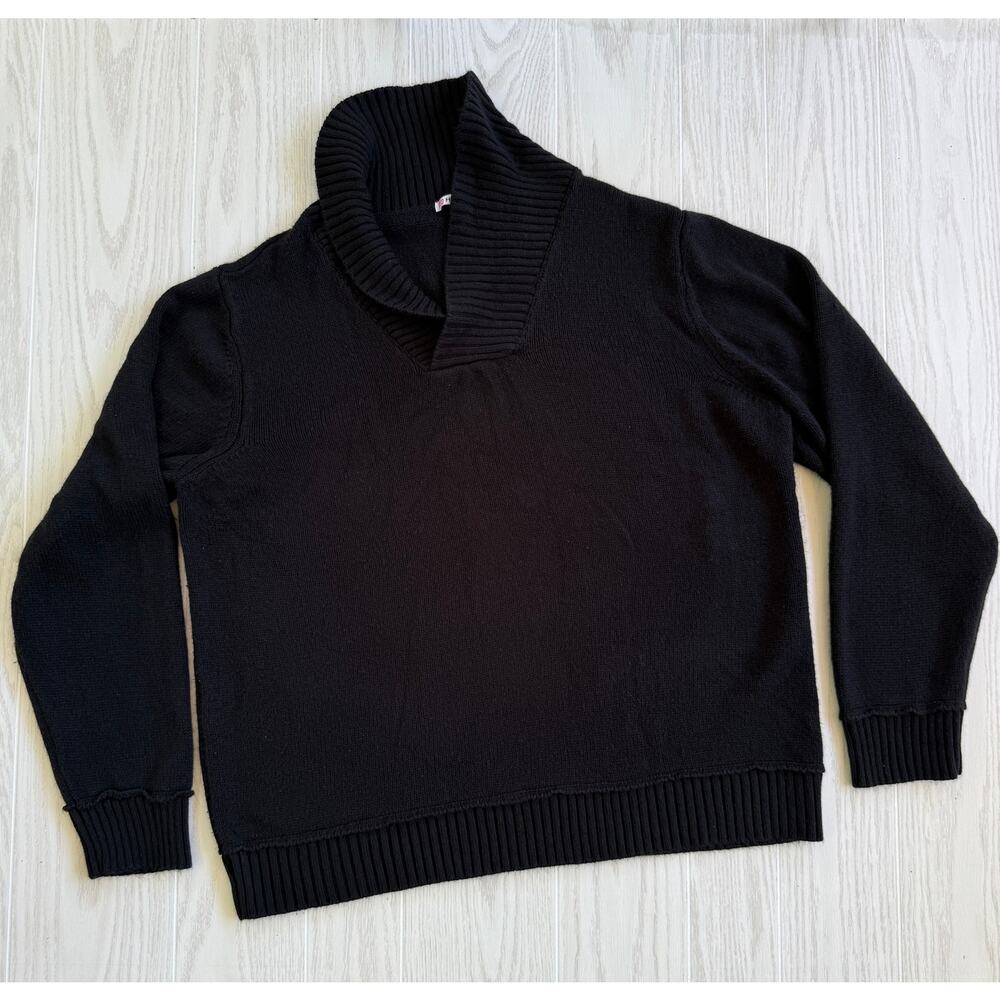 H2H Men’s Size 3XL Red Trim Knit V-Neck Loose Acrylic Sweater